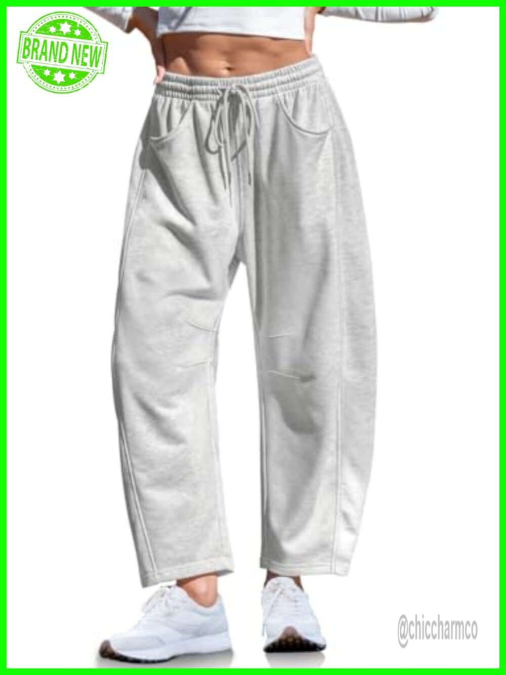 Womens Barrel Sweatpants Wide Leg Loose Casual Lounge Pants